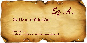 Szikora Adrián névjegykártya